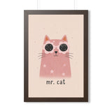 Mr. Cat in Sunglasses Framed Nursery Wall Art, Storybook Kids Room Decor, 16x24 20x30 Poster — Front view — Photo 4
