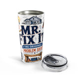 Mr Fix It 20oz Tumbler — Father's Day Gift for Dad — Insulated Stainless Steel Travel Cup — Product view — Photo 5