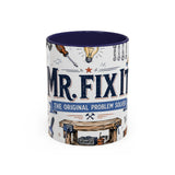 Mr Fix It Coffee Mug — Father's Day Gift for Dad — Accent Color Ceramic 11oz 15oz — Front view — Photo 2