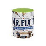 Mr Fix It Coffee Mug — Father's Day Gift for Dad — Accent Color Ceramic 11oz 15oz — Front view — Photo 15