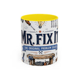 Mr Fix It Coffee Mug — Father's Day Gift for Dad — Accent Color Ceramic 11oz 15oz — Front view — Photo 12
