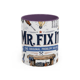 Mr Fix It Coffee Mug — Father's Day Gift for Dad — Accent Color Ceramic 11oz 15oz — Front view — Photo 16