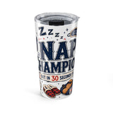 Nap Champion 20oz Tumbler — Father's Day Gift for Dad — Insulated Stainless Steel Travel Cup — Front view — Photo 1