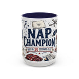 Nap Champion Coffee Mug — Father's Day Gift for Dad — Accent Color Ceramic 11oz 15oz — Front view — Photo 6