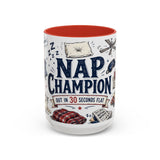 Nap Champion Coffee Mug — Father's Day Gift for Dad — Accent Color Ceramic 11oz 15oz — Front view — Photo 8