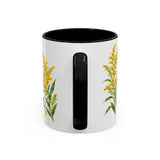 Nebraska State Bird and Flower Mug, Watercolor Botanical Coffee Cup, Nature Lover Gift, 11oz 15oz Accent Mug — 11oz / Black — back