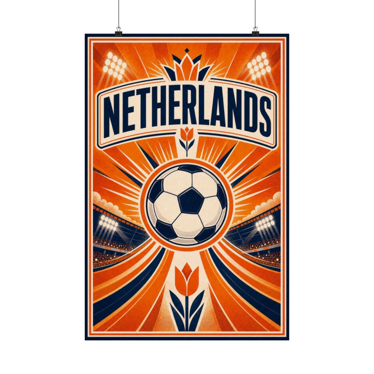 Netherlands Soccer Fan Art Poster — Matte Vertical Poster — World Cup 2026 Wall Decor — Front view — Photo 1
