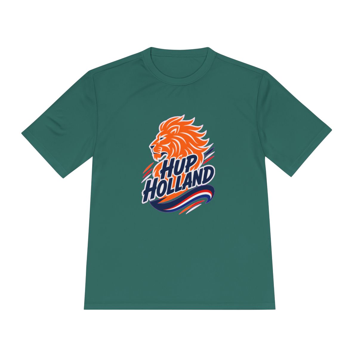 Netherlands Soccer T Shirt, Hup Holland Tee, World Football Fan Shirt, Moisture Wicking Sport Tee — Front view — Photo 1
