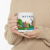 Netherlands Travel Souvenir Mug — Windmill & Canal — Soccer Fan Gift — White Ceramic 11oz 15oz — Product view — Photo 12