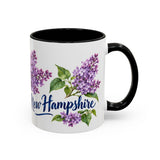 New Hampshire State Bird and Flower Mug, Watercolor Botanical Coffee Cup, Nature Lover Gift, 11oz 15oz Accent Mug — 11oz / Black — right