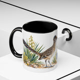 New Mexico State Bird and Flower Mug, Watercolor Botanical Coffee Cup, Nature Lover Gift, 11oz 15oz Accent Mug — 11oz / Black — context-2