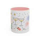 New Year Mug — Midnight Clock Toast Watercolor Celebration Gift — Accent Cup 11oz 15oz — Front view — Photo 3