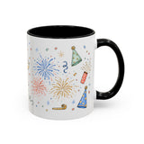 New Year Mug — Midnight Clock Toast Watercolor Celebration Gift — Accent Cup 11oz 15oz — Right view — Photo 18