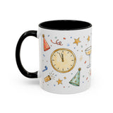 New Year Mug — Midnight Clock Toast Watercolor Celebration Gift — Accent Cup 11oz 15oz — Left view — Photo 19
