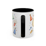 New Year Mug — Midnight Clock Toast Watercolor Celebration Gift — Accent Cup 11oz 15oz — Back view — Photo 20