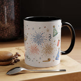 New Year Mug — Midnight Clock Toast Watercolor Celebration Gift — Accent Cup 11oz 15oz — Product view — Photo 21