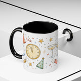 New Year Mug — Midnight Clock Toast Watercolor Celebration Gift — Accent Cup 11oz 15oz — Product view — Photo 22