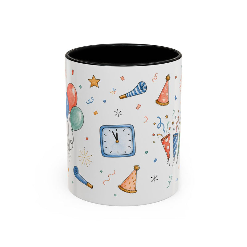 New Year Party Mug | Balloon Popper Watercolor Celebration Gift | Accent Cup 11oz 15oz — 6ad86e724a87cc6e1a0e69ee_72180_102752_front