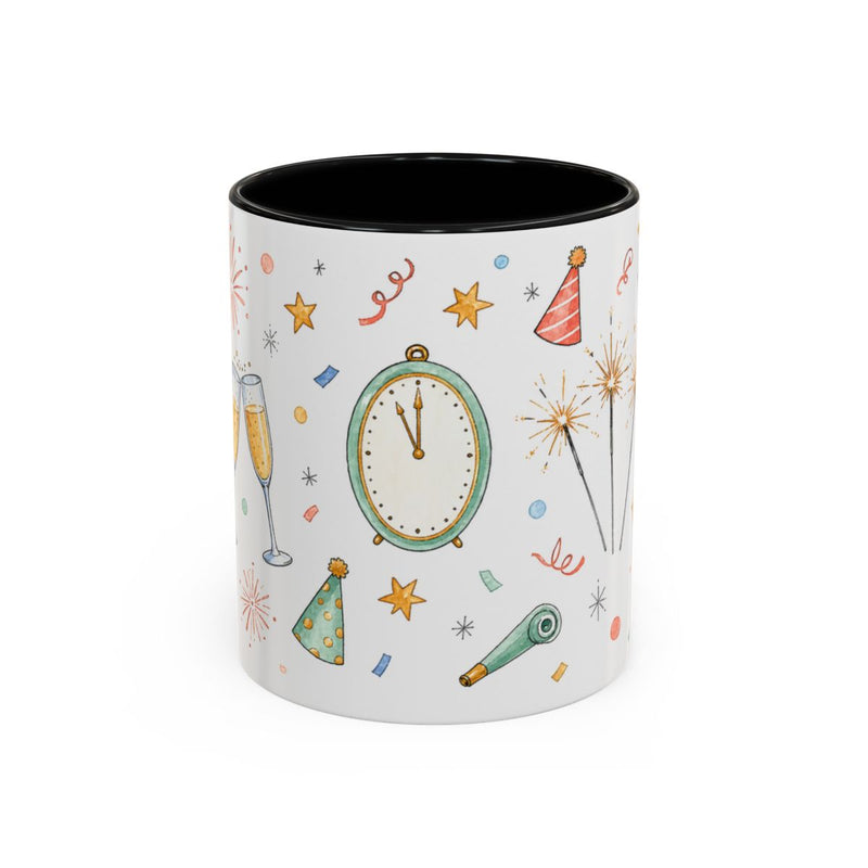 New Year Sparkler Mug | Champagne Toast Watercolor Party Gift | Accent Cup 11oz 15oz — 6ad86e63b36293f29b0380a4_72180_102752_front