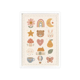 Nursery Icons Framed Nursery Poster, Storybook Kids Room Wall Art, A4 A3 Size — 6ad867532f6ce68f150209eb_96266_80268_front