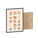 Nursery Icons Framed Nursery Poster, Storybook Kids Room Wall Art, A4 A3 Size — 6ad867532f6ce68f150209eb_96250_80594_angle
