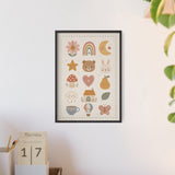 Nursery Icons Framed Nursery Poster, Storybook Kids Room Wall Art, A4 A3 Size — 6ad867532f6ce68f150209eb_96250_81024_context-2
