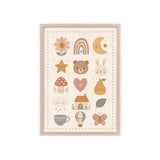 Nursery Icons Framed Nursery Poster, Storybook Kids Room Wall Art, A4 A3 Size — 6ad867532f6ce68f150209eb_96264_80270_front