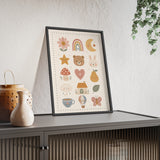 Nursery Icons Framed Nursery Poster, Storybook Kids Room Wall Art, A4 A3 Size — 6ad867532f6ce68f150209eb_96250_80963_context-1