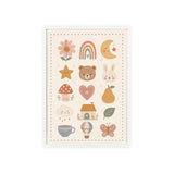 Nursery Icons Framed Nursery Poster, Storybook Kids Room Wall Art, A4 A3 Size — 6ad867532f6ce68f150209eb_96254_80281_front