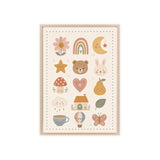 Nursery Icons Framed Nursery Poster, Storybook Kids Room Wall Art, A4 A3 Size — 6ad867532f6ce68f150209eb_96252_80283_front