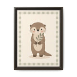 Otter Branch Framed Nursery Canvas, Storybook Kids Room Wall Art, 12x16 18x24 — 6ad866b1bc601941bd09f8b9_107252_103242_front