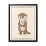 Otter Branch Framed Nursery Canvas, Storybook Kids Room Wall Art, 12x16 18x24 — 6ad866b1bc601941bd09f8b9_88294_103221_front