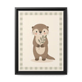 Otter Branch Framed Nursery Canvas, Storybook Kids Room Wall Art, 12x16 18x24 — 6ad866b1bc601941bd09f8b9_88292_103215_front