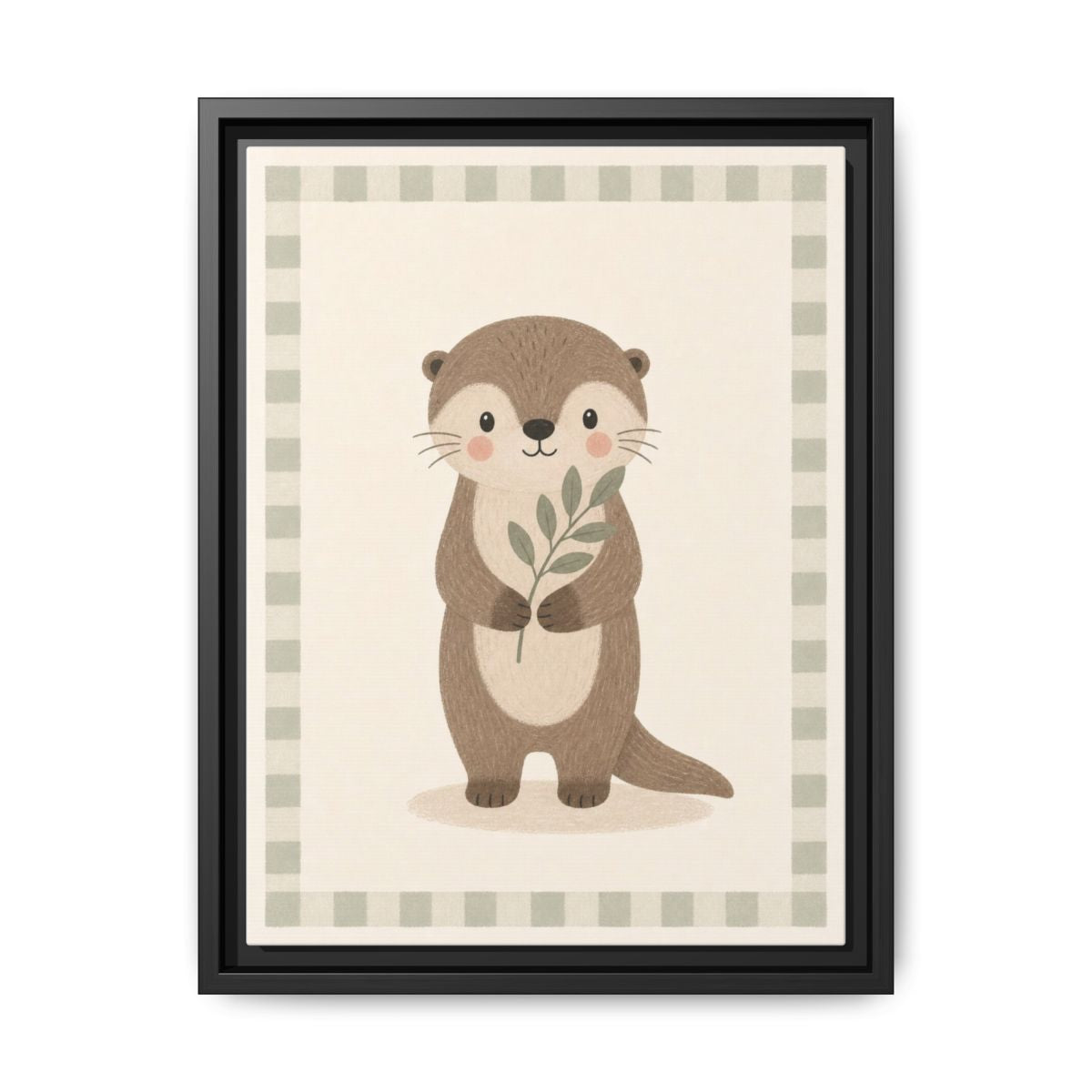 Otter Branch Framed Nursery Canvas, Storybook Kids Room Wall Art, 12x16 18x24 — 6ad866b1bc601941bd09f8b9_88292_103215_front