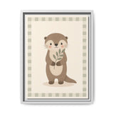 Otter Branch Framed Nursery Canvas, Storybook Kids Room Wall Art, 12x16 18x24 — 6ad866b1bc601941bd09f8b9_107253_103270_front