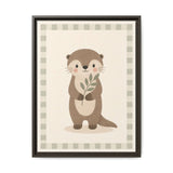 Otter Branch Framed Nursery Canvas, Storybook Kids Room Wall Art, 12x16 18x24 — 6ad866b1bc601941bd09f8b9_107256_103249_front