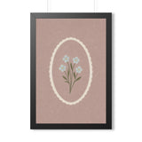 Oval Blue Flowers Framed Nursery Wall Art, Storybook Kids Room Decor, 16x24 20x30 Poster — 6ad86f58931ebbf89508eb0f_69669_124098_front
