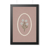 Oval Blue Flowers Framed Nursery Wall Art, Storybook Kids Room Decor, 16x24 20x30 Poster — 6ad86f58931ebbf89508eb0f_69668_124096_front