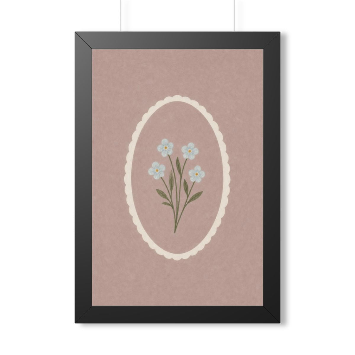 Oval Blue Flowers Framed Nursery Wall Art, Storybook Kids Room Decor, 16x24 20x30 Poster — 6ad86f58931ebbf89508eb0f_69668_124096_front