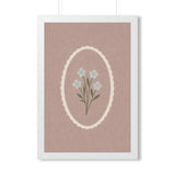 Oval Blue Flowers Framed Nursery Wall Art, Storybook Kids Room Decor, 16x24 20x30 Poster — 6ad86f58931ebbf89508eb0f_69683_124158_front