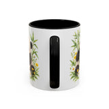 Panda Mug, Wildflower Picnic, Cute Watercolor Animal Coffee Cup, Panda Lover Gift, 11oz 15oz Ceramic Accent Mug — 11oz / Black — back