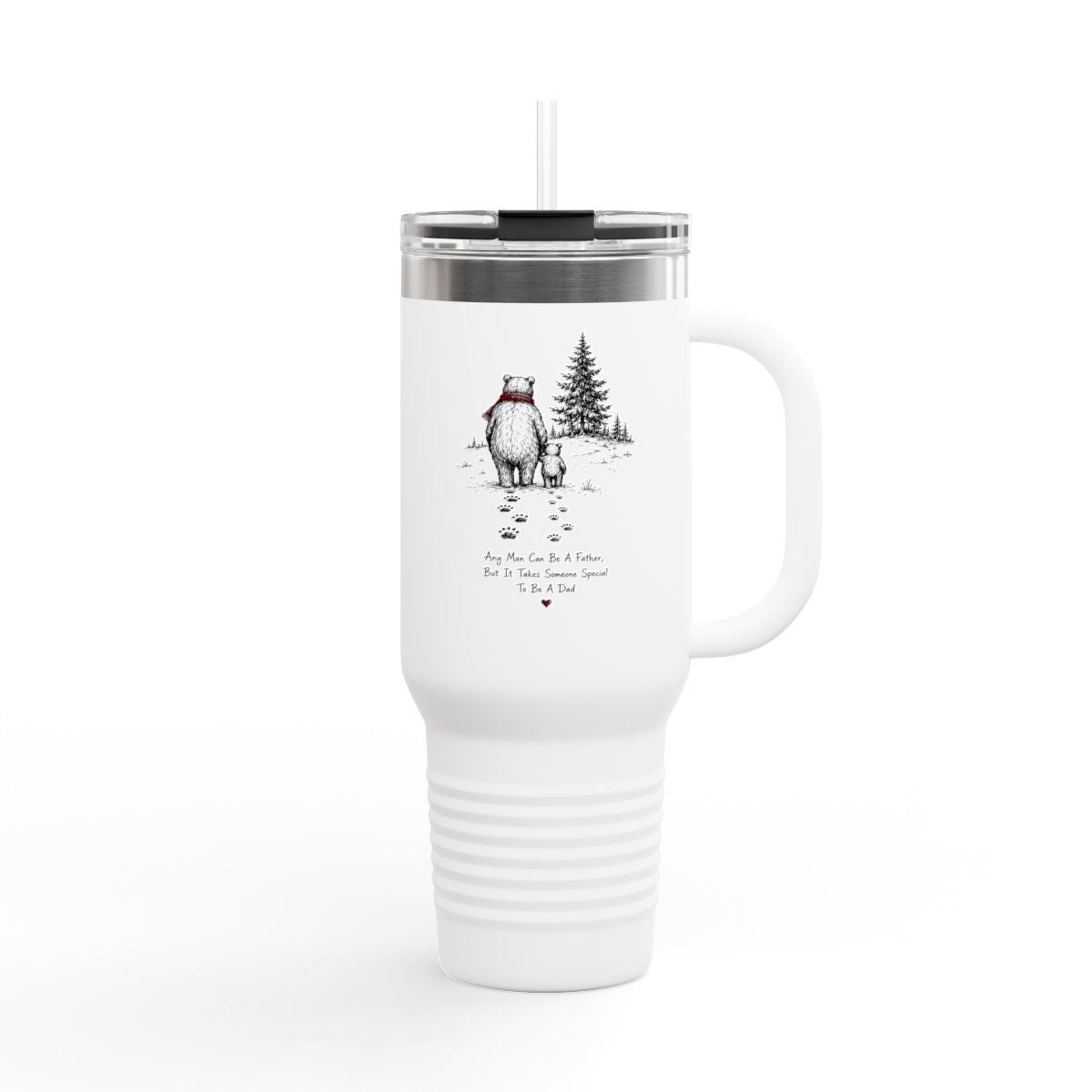 Papa Bear Dad 40oz Tumbler — Father's Day Gift — Insulated Stainless Steel Travel Mug for Dad — Right view — Photo 1