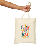 Patience Opens The Way Tote Bag — Ancient Wisdom Quote Canvas Bag — Colorful Philosophy Gift — Product view — Photo 11