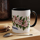 Pennsylvania State Bird and Flower Mug, Watercolor Botanical Coffee Cup, Nature Lover Gift, 11oz 15oz Accent Mug — 11oz / Black — context-1