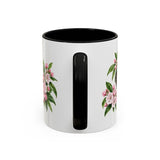 Pennsylvania State Bird and Flower Mug, Watercolor Botanical Coffee Cup, Nature Lover Gift, 11oz 15oz Accent Mug — 11oz / Black — back