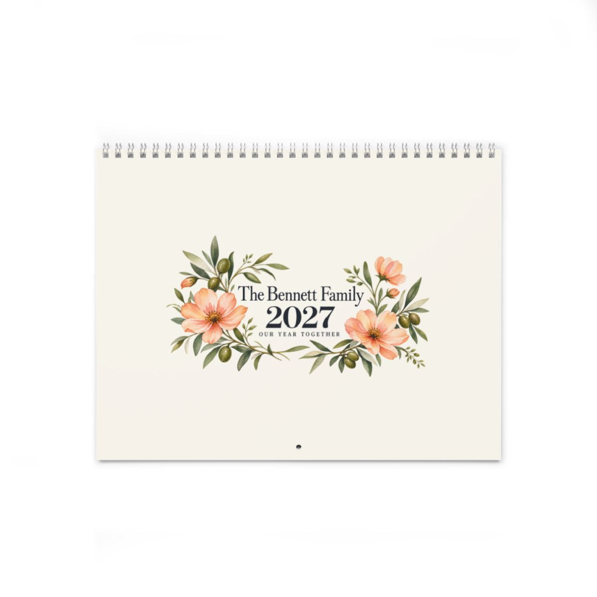 Personalized 2027 Family Photo Wall Calendar — 12 Photos — 11" x 8.5" / Matte — personalized example, official product view 1