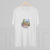 Personalized A New Chapter Name & Year Tri Blend Tee — Tri-Blend Heather White / L, Tri-Blend Heather White / XL, Tri-Blend Heather White / S, Tri-Blend Heather White / M, Tri-Blend Heather White / 2XL — personalized example, official product view 4