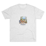 Personalized A New Chapter Name & Year Tri Blend Tee — Tri-Blend Heather White / L, Tri-Blend Heather White / XL, Tri-Blend Heather White / S, Tri-Blend Heather White / M, Tri-Blend Heather White / 2XL — personalized example, official product view 1