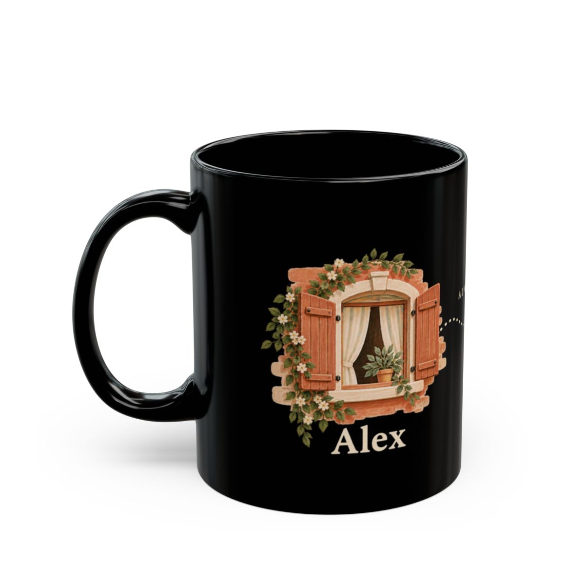 Personalized Always Close Friendship Black Mug — Two Names — 11oz — personalized example, official product view 3