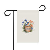 Personalized Bluebird Garden Family Name Banner — 12 × 18 — 12'' × 18'' — personalized example, official product view 1
